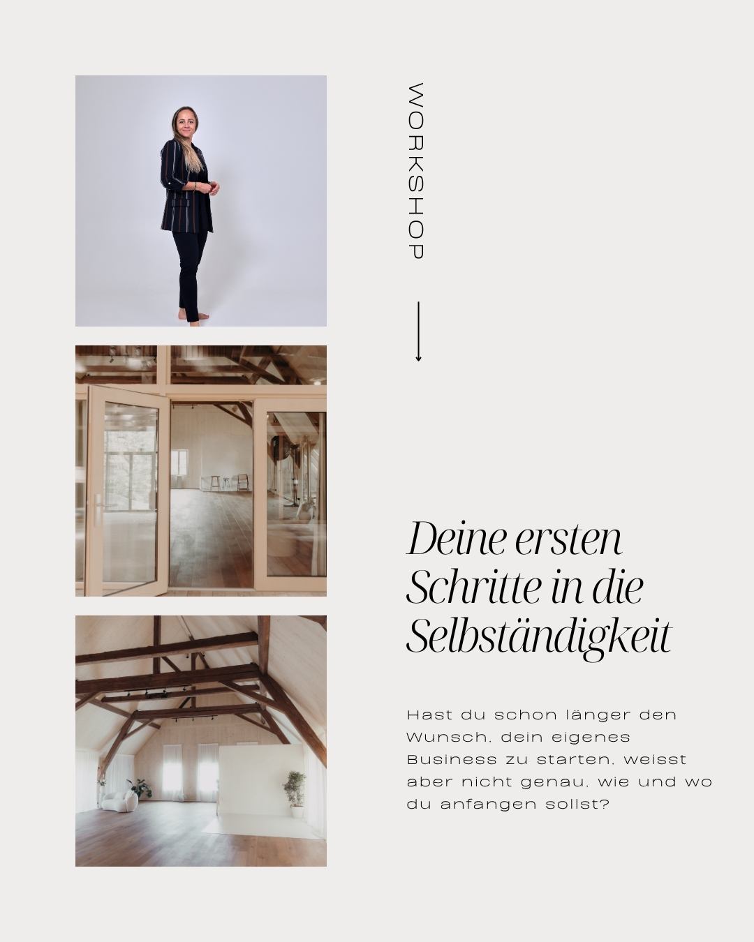 Hast du den Traum, selbständig zu werden – weisst aber nicht genau, wo du anfangen sollst? Oder bist du vielleicht schon gestartet und merkst, dass dir noch ein klarer Plan fehlt?
Genau darum geht es in unserem Workshop „Deine ersten Schritte in die Selbständigkeit“ mit Tamara Parham von @thesoulspace.ch  am 08. November 2025 im Attic West Studio in Bern West. 🌿

👉 Wir sprechen über die wichtigsten Grundlagen für deinen Start:

• Idee & Positionierung
• Marketing & Kund:innenansprache
• Rechtliches & Struktur
• Praxisnahe Tipps, die dich wirklich weiterbringen

Ob du noch ganz am Anfang stehst oder deine Selbständigkeit auf ein stabiles Fundament stellen möchtest – dieser Tag ist für dich. 💛

📍 Attic West Studio, Bern West
🗓 08. November 2025
Anmeldungen  tamara@soulspace-koeniz.ch

Lass uns gemeinsam die ersten Schritte gehen – und deine Selbständigkeit mit Klarheit, Inspiration & Mut füllen. ✨
#atticwest #bernwest #selbständig #selbständigkeit #workshopbern #gründungsberatung #frauenimbusiness #soulspace #selbstständigwerden #businessstart #gründung #gründerinnen #bern #coworkingbern #communitybern